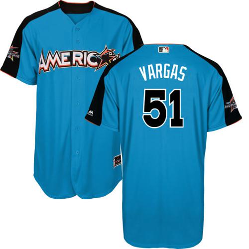 Royals #51 Jason Vargas Blue All-Star American League Stitched Youth MLB Jersey - Click Image to Close